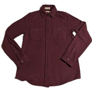 Faherty Legend Sweater Shirt Mens XXS Burgundy Brushed Knit Shirt Jacket‎